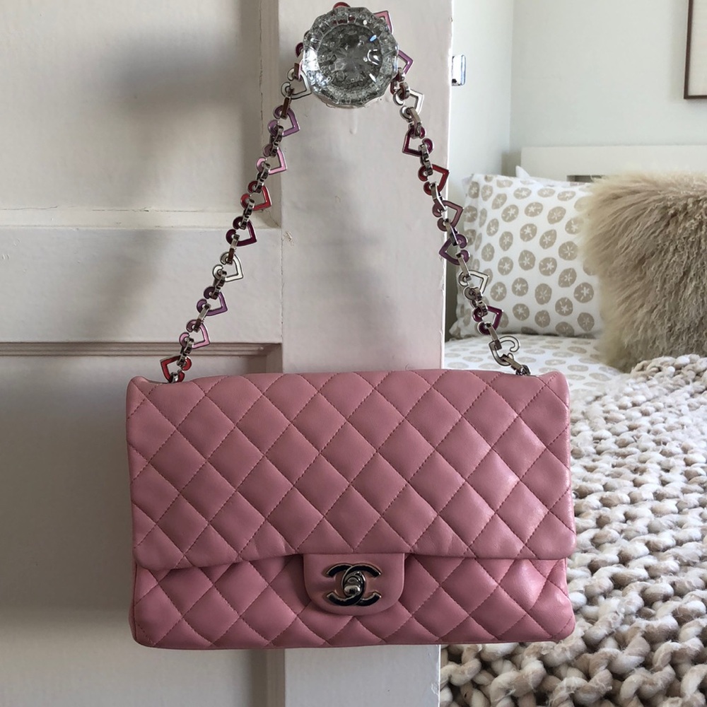 Rare Authentic Chanel Valentine Heart Chain Bag